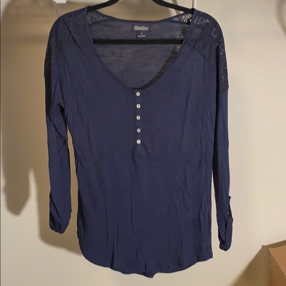 Navy Lucky Brand Long Sleeve Top